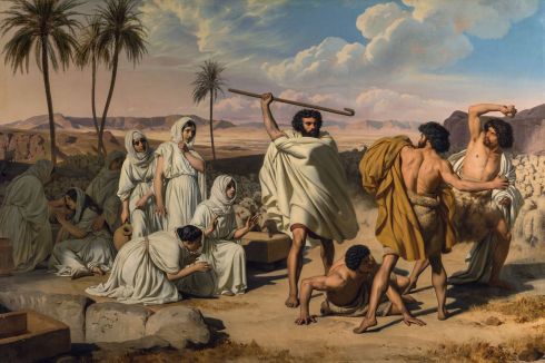 Eugène Roger - Moïse défendant les filles de Jethro, 1837