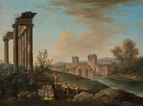 Philotée-François Duflos - River View with Roman Ruins, 1745