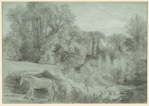 Louis Janmot - Paysage au cheval de Villerville, 1865