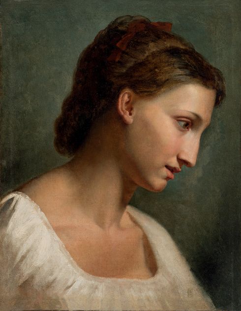 Victor Orsel - Tête de jeune femme, étude pour « Moïse présenté à Pharaon par Thermuthis »,vers 1822-1829