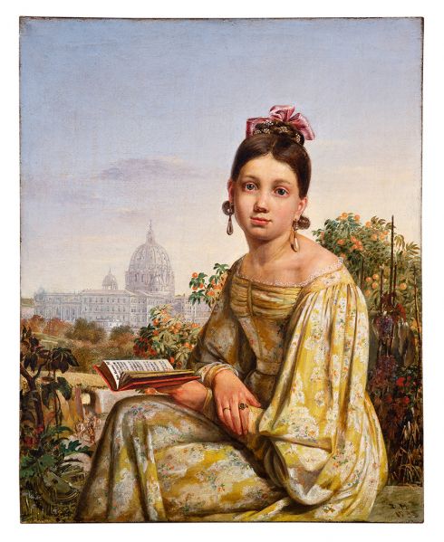 Hans Ditlev Martens - Portrait of a young girl above the Arco Scuro in Rome