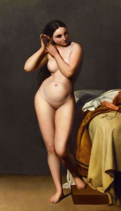 Paul Jourdy - Femme mettant ses boucles d’oreille, vers 1841